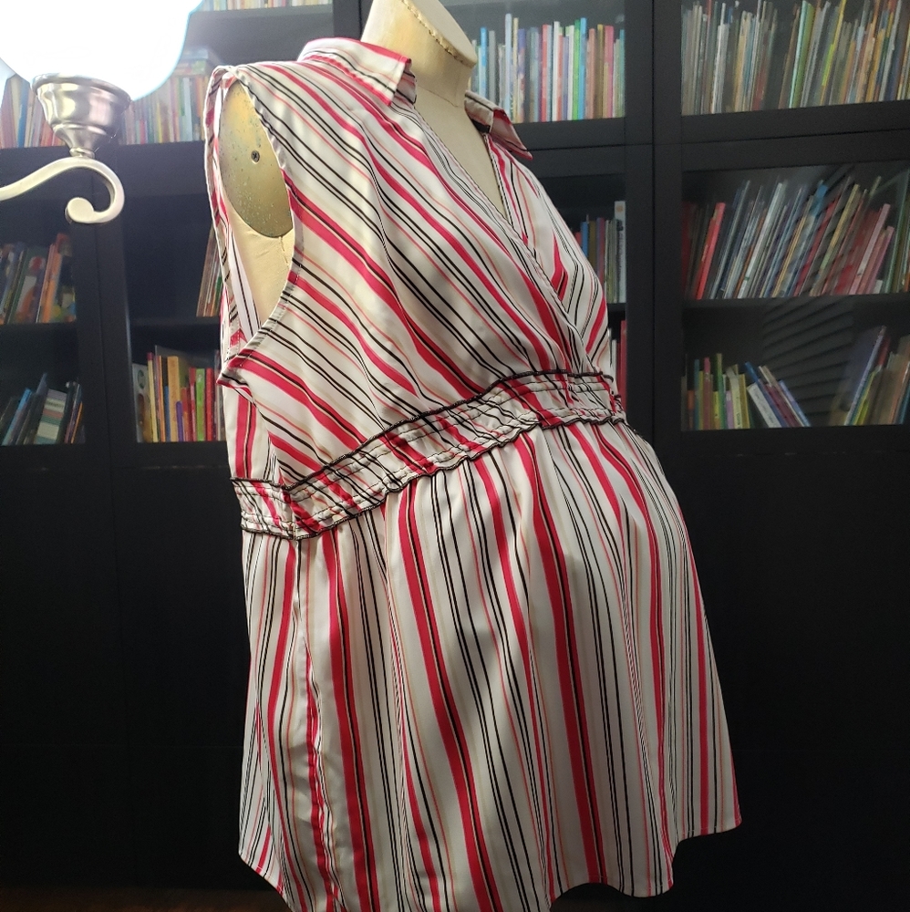 Motherhood Maternity Striped Sleeveless Blouse